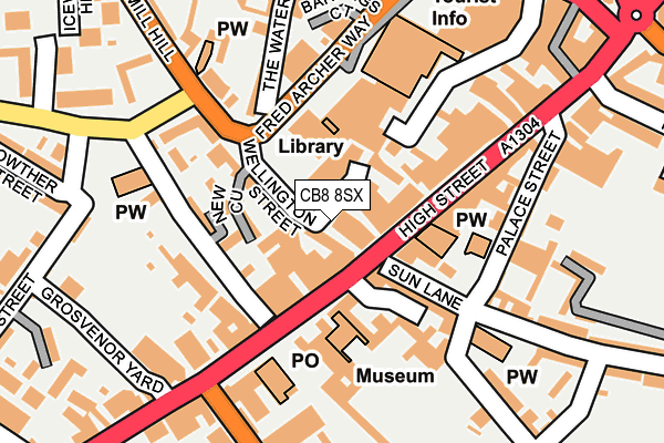 CB8 8SX map - OS OpenMap – Local (Ordnance Survey)