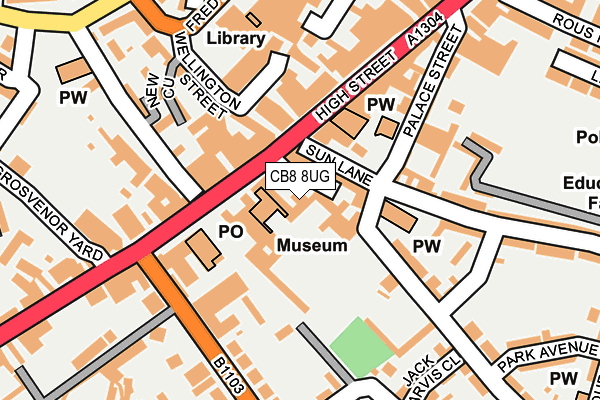 CB8 8UG map - OS OpenMap – Local (Ordnance Survey)