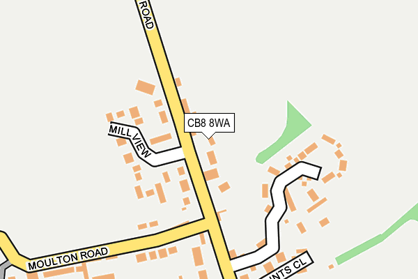 CB8 8WA map - OS OpenMap – Local (Ordnance Survey)
