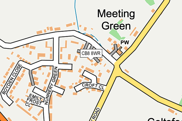 CB8 8WR map - OS OpenMap – Local (Ordnance Survey)