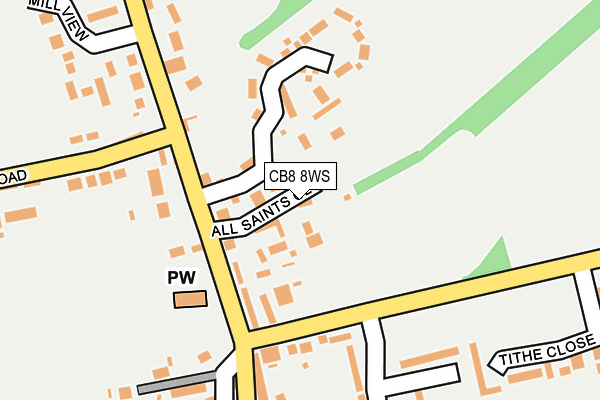 CB8 8WS map - OS OpenMap – Local (Ordnance Survey)