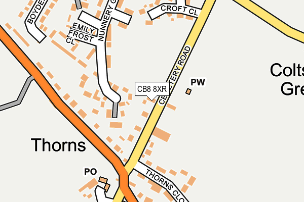 CB8 8XR map - OS OpenMap – Local (Ordnance Survey)