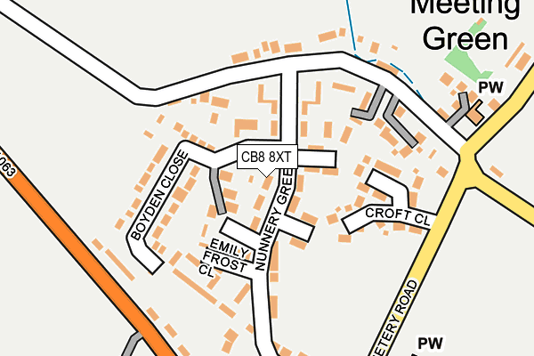 CB8 8XT map - OS OpenMap – Local (Ordnance Survey)