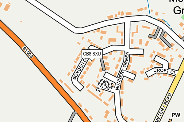 CB8 8XU map - OS OpenMap – Local (Ordnance Survey)