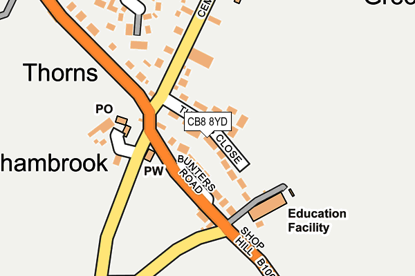 CB8 8YD map - OS OpenMap – Local (Ordnance Survey)