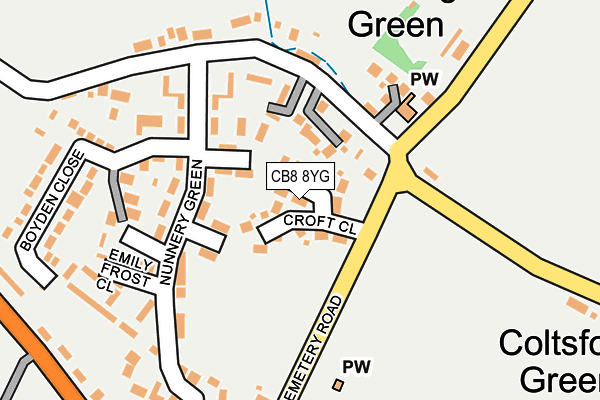 CB8 8YG map - OS OpenMap – Local (Ordnance Survey)