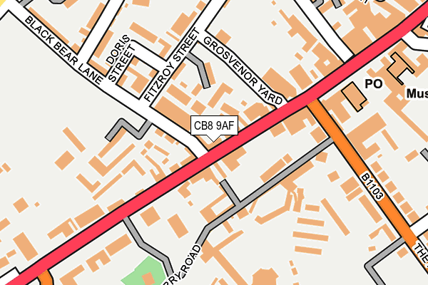 CB8 9AF map - OS OpenMap – Local (Ordnance Survey)