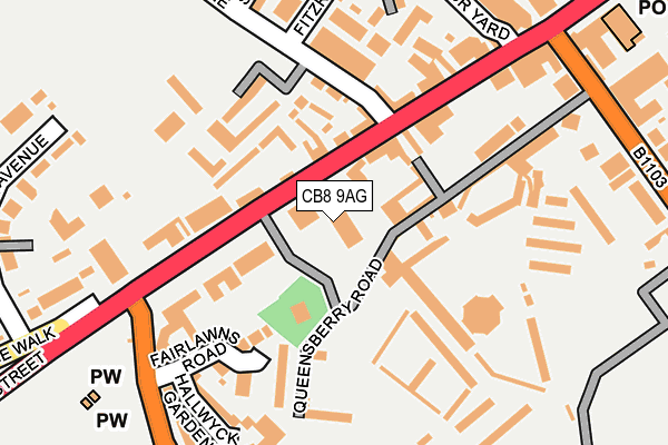 CB8 9AG map - OS OpenMap – Local (Ordnance Survey)