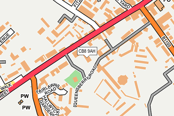 CB8 9AH map - OS OpenMap – Local (Ordnance Survey)
