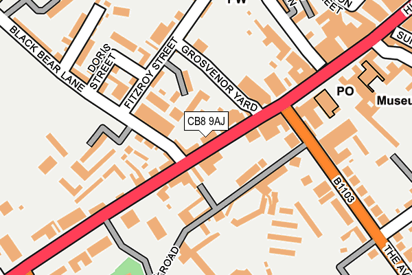 CB8 9AJ map - OS OpenMap – Local (Ordnance Survey)