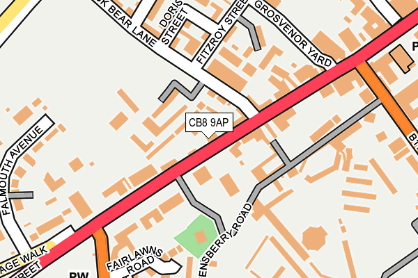 CB8 9AP map - OS OpenMap – Local (Ordnance Survey)