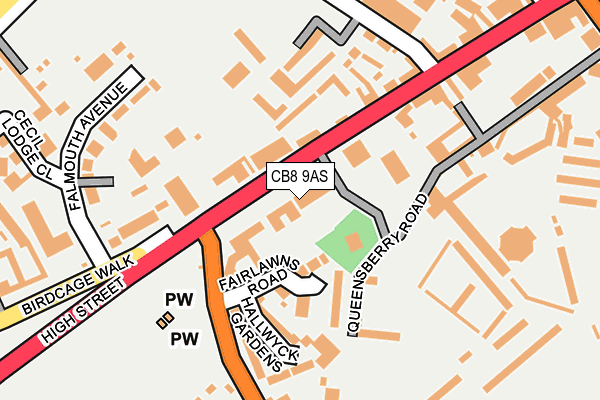CB8 9AS map - OS OpenMap – Local (Ordnance Survey)