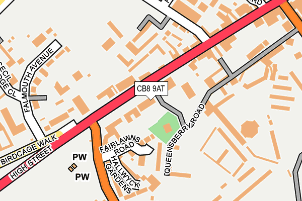 CB8 9AT map - OS OpenMap – Local (Ordnance Survey)