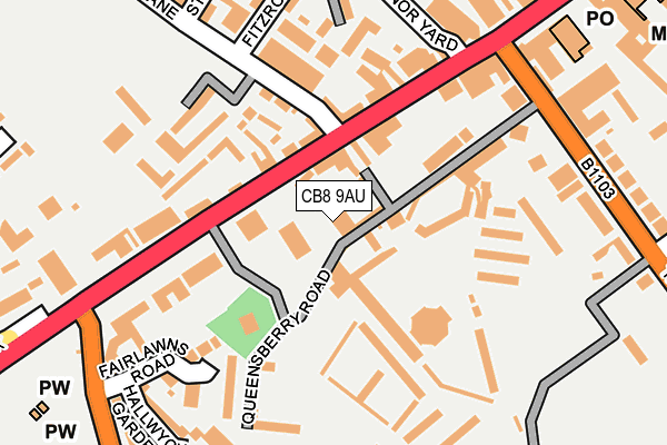 CB8 9AU map - OS OpenMap – Local (Ordnance Survey)