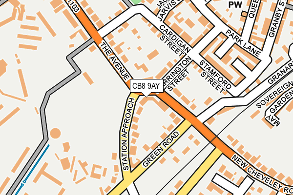 CB8 9AY map - OS OpenMap – Local (Ordnance Survey)