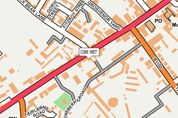 CB8 9BT map - OS OpenMap – Local (Ordnance Survey)
