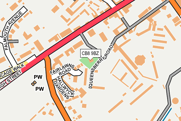 CB8 9BZ map - OS OpenMap – Local (Ordnance Survey)