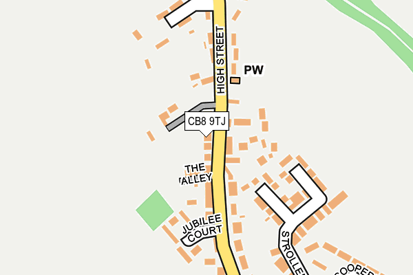 CB8 9TJ map - OS OpenMap – Local (Ordnance Survey)