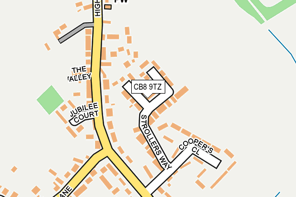 CB8 9TZ map - OS OpenMap – Local (Ordnance Survey)