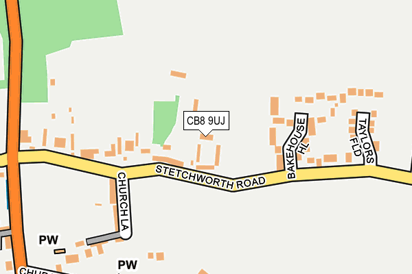 CB8 9UJ map - OS OpenMap – Local (Ordnance Survey)