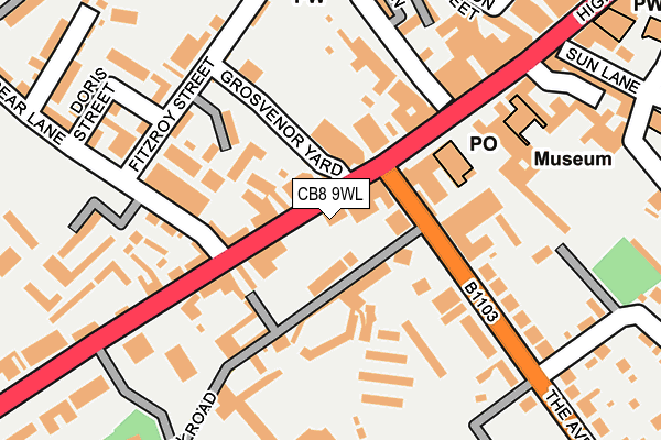 CB8 9WL map - OS OpenMap – Local (Ordnance Survey)