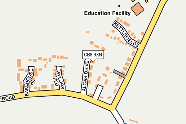 CB8 9XN map - OS OpenMap – Local (Ordnance Survey)