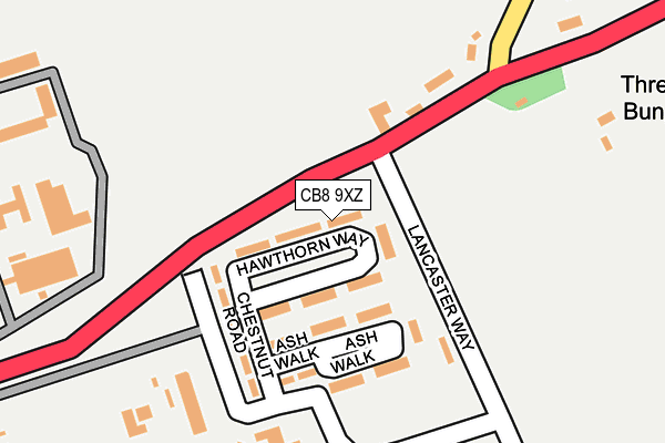 CB8 9XZ map - OS OpenMap – Local (Ordnance Survey)