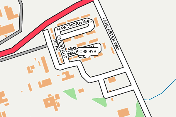 CB8 9YB map - OS OpenMap – Local (Ordnance Survey)