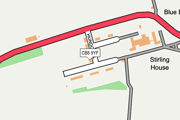 CB8 9YF map - OS OpenMap – Local (Ordnance Survey)