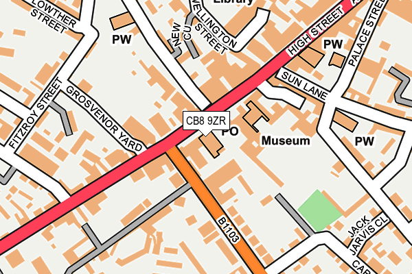 CB8 9ZR map - OS OpenMap – Local (Ordnance Survey)