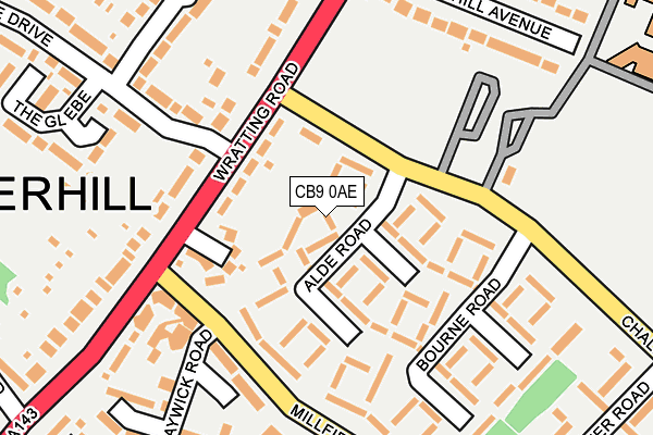 CB9 0AE map - OS OpenMap – Local (Ordnance Survey)