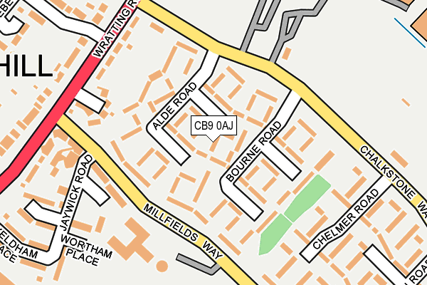 CB9 0AJ map - OS OpenMap – Local (Ordnance Survey)