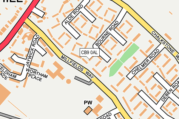 CB9 0AL map - OS OpenMap – Local (Ordnance Survey)