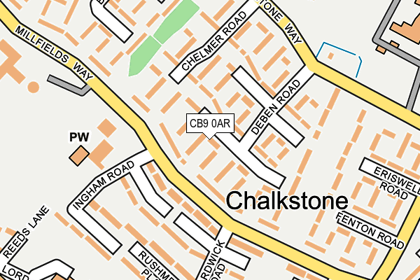 CB9 0AR map - OS OpenMap – Local (Ordnance Survey)