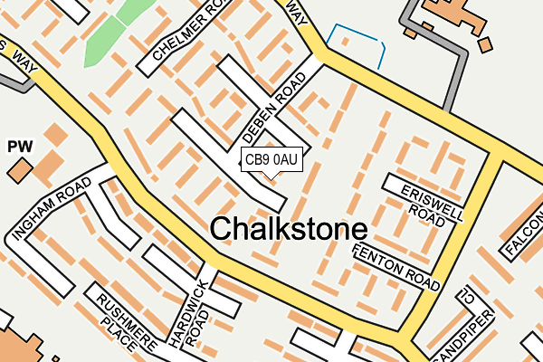 CB9 0AU map - OS OpenMap – Local (Ordnance Survey)