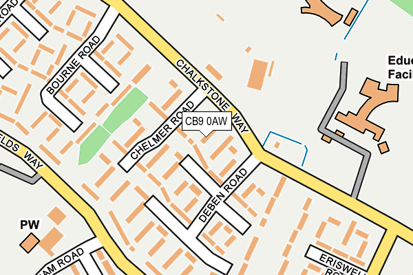 CB9 0AW map - OS OpenMap – Local (Ordnance Survey)