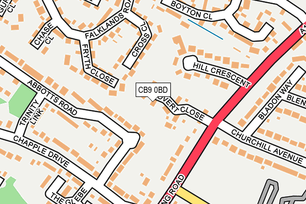 CB9 0BD map - OS OpenMap – Local (Ordnance Survey)