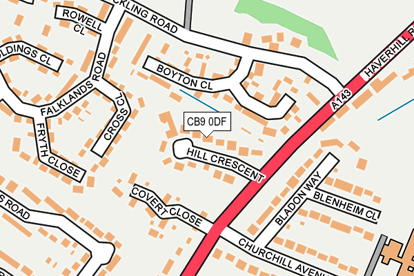 CB9 0DF map - OS OpenMap – Local (Ordnance Survey)
