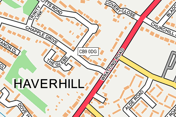 CB9 0DG map - OS OpenMap – Local (Ordnance Survey)