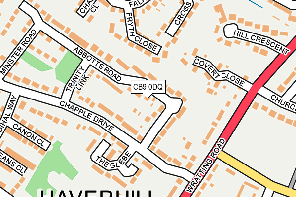 CB9 0DQ map - OS OpenMap – Local (Ordnance Survey)