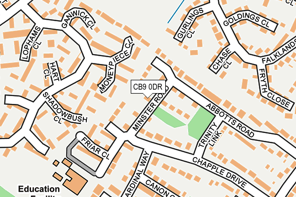 CB9 0DR map - OS OpenMap – Local (Ordnance Survey)