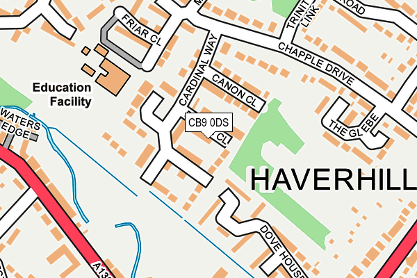 CB9 0DS map - OS OpenMap – Local (Ordnance Survey)