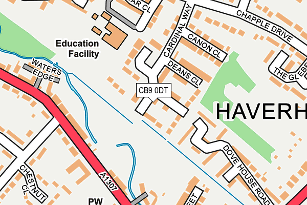 CB9 0DT map - OS OpenMap – Local (Ordnance Survey)