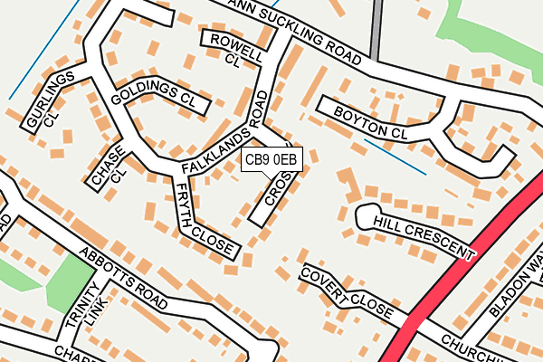 CB9 0EB map - OS OpenMap – Local (Ordnance Survey)