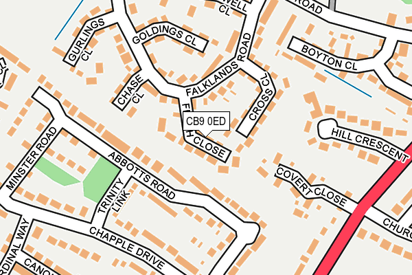 CB9 0ED map - OS OpenMap – Local (Ordnance Survey)