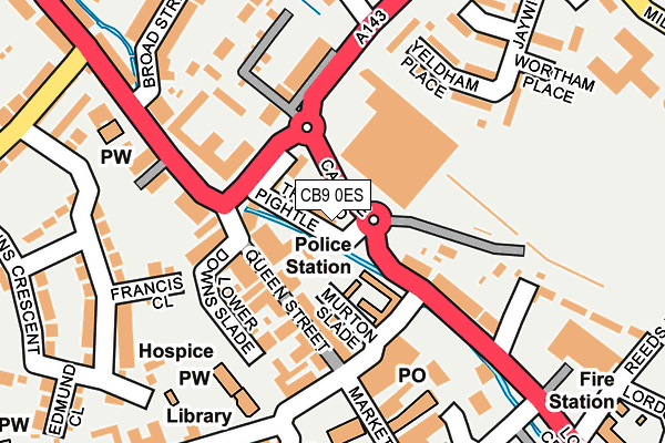 CB9 0ES map - OS OpenMap – Local (Ordnance Survey)