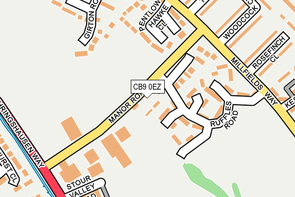 CB9 0EZ map - OS OpenMap – Local (Ordnance Survey)