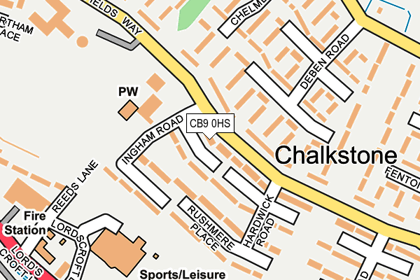 CB9 0HS map - OS OpenMap – Local (Ordnance Survey)