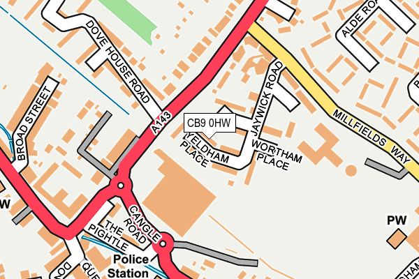 CB9 0HW map - OS OpenMap – Local (Ordnance Survey)