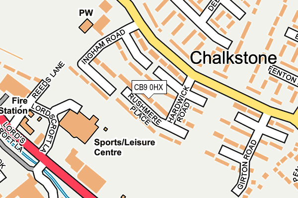 CB9 0HX map - OS OpenMap – Local (Ordnance Survey)